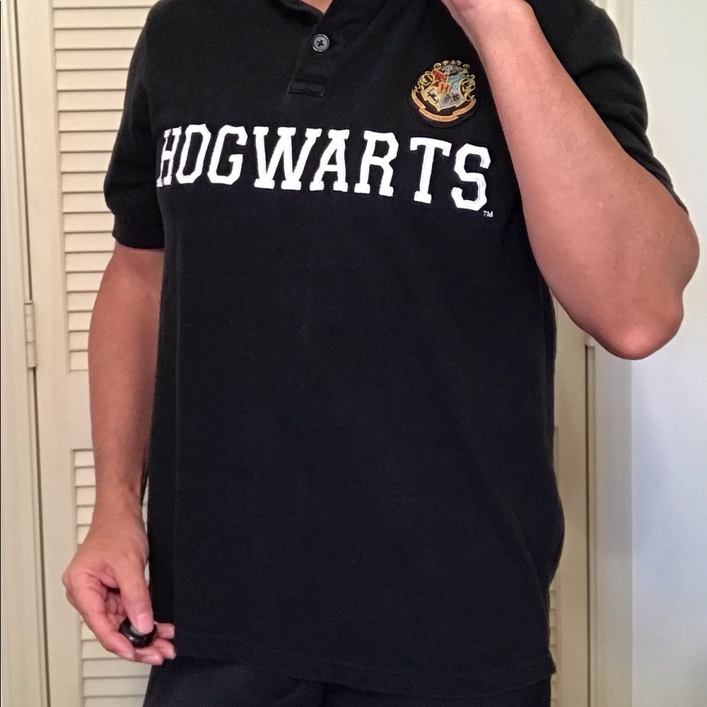 HARRY POTTER COSPLAY POLO STREET WEAR BLACK LARGE